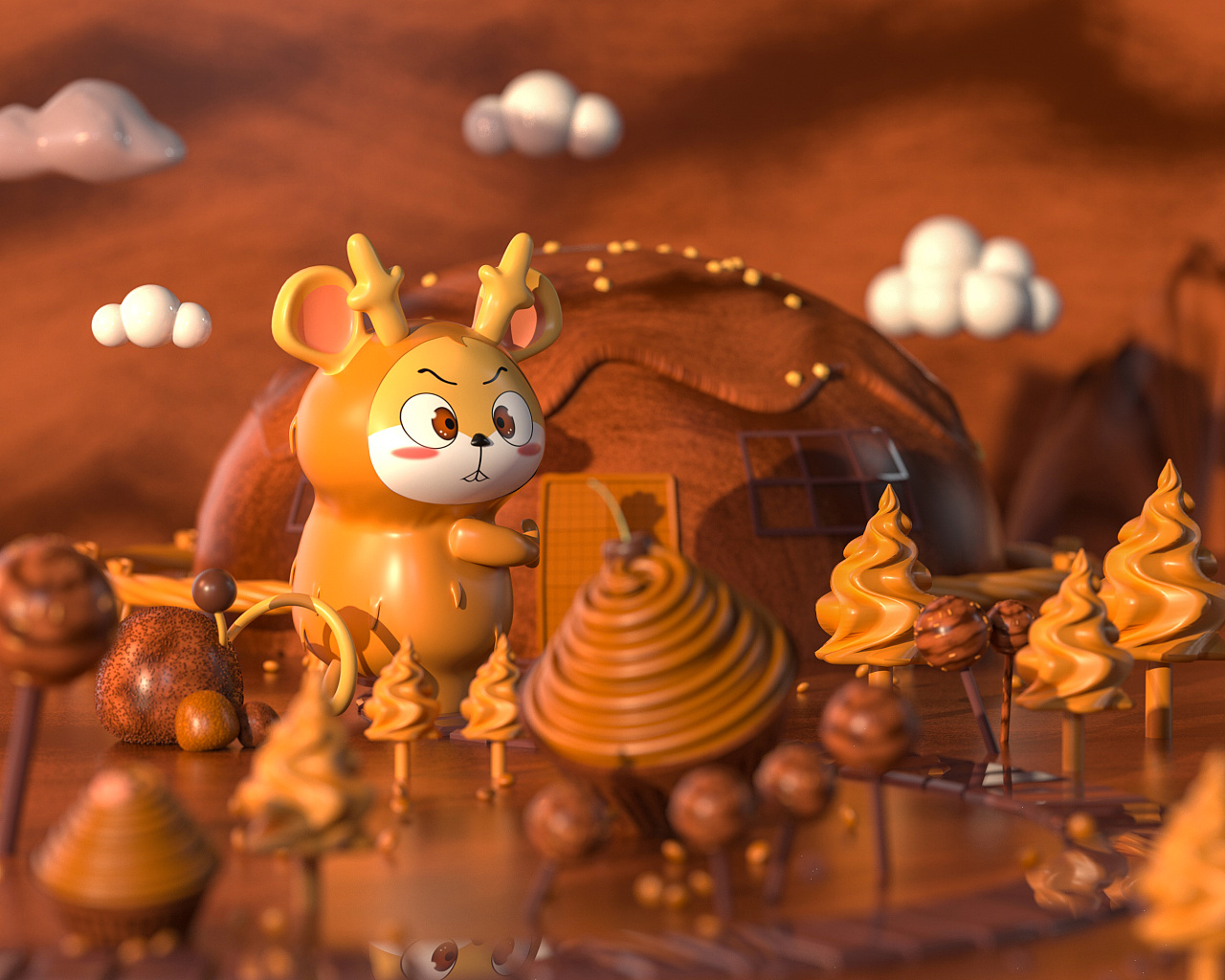C4D “乐不思鼠” 食品美陈创意(图2)