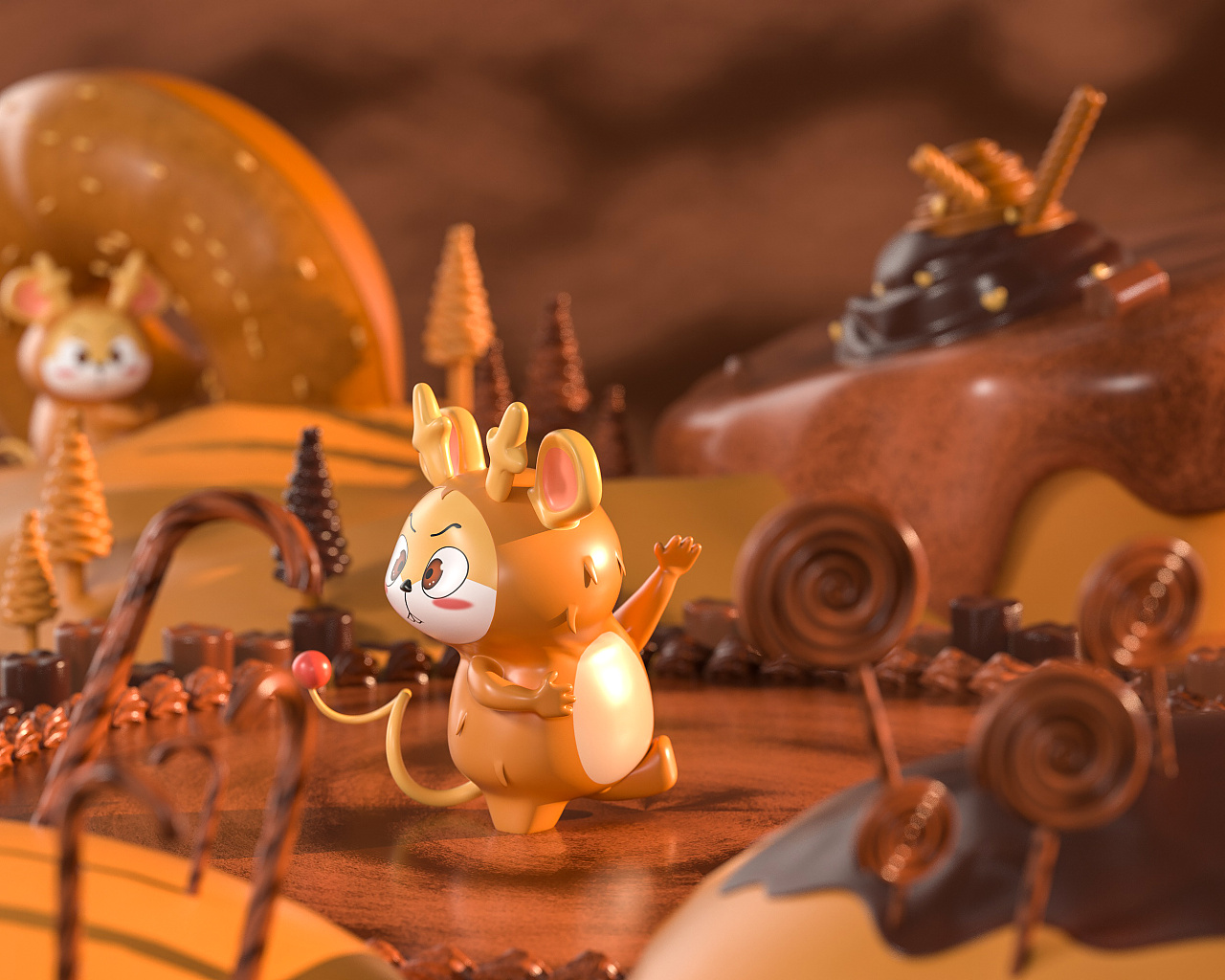C4D “乐不思鼠” 食品美陈创意(图3)