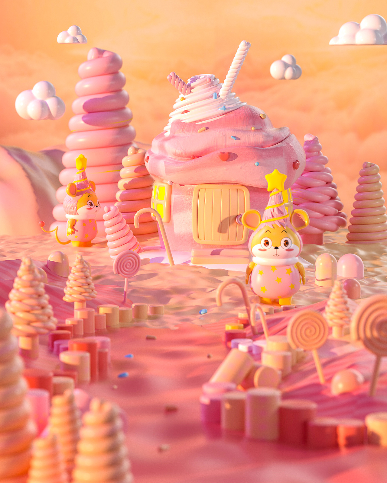 C4D “乐不思鼠” 食品美陈创意(图5)