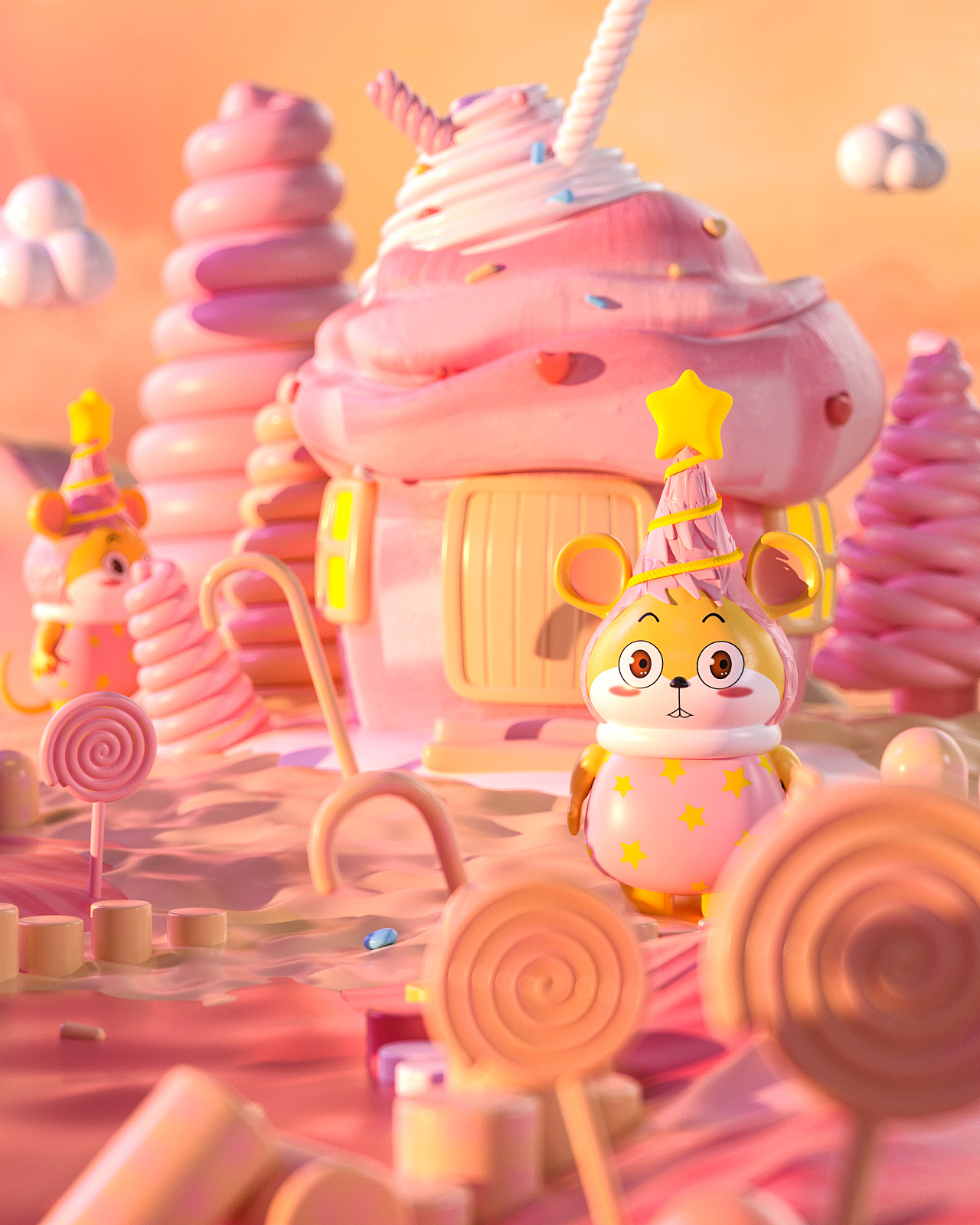 C4D “乐不思鼠” 食品美陈创意(图10)