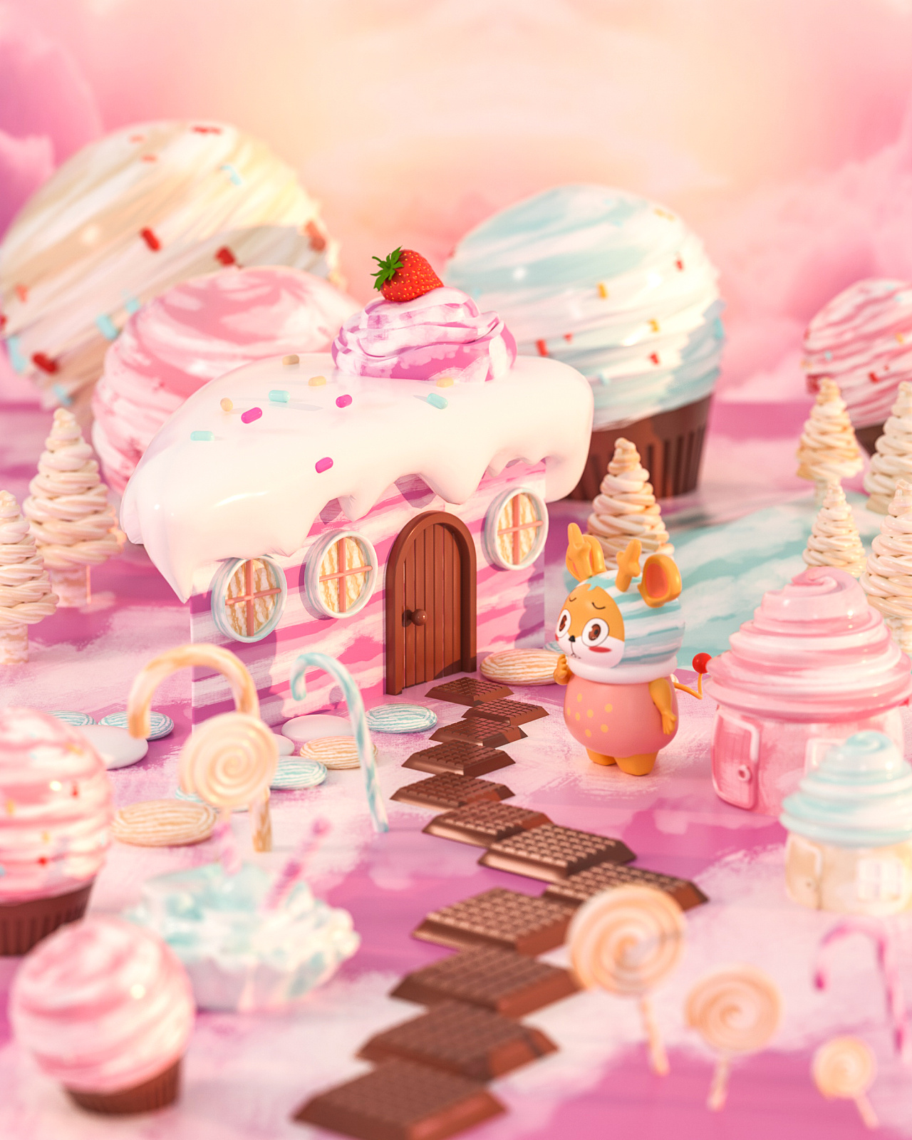 C4D “乐不思鼠” 食品美陈创意(图11)